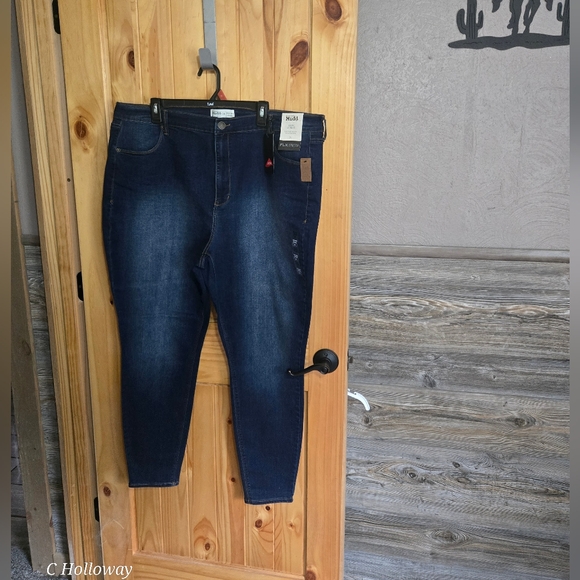 NWT Mudd Womens Size 24 High Rise Skinny Leg  Jeggings Dark Wash - Picture 1 of 10